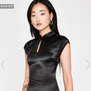 SATIN DOLLSKILL MANDARIN MINIDRESS